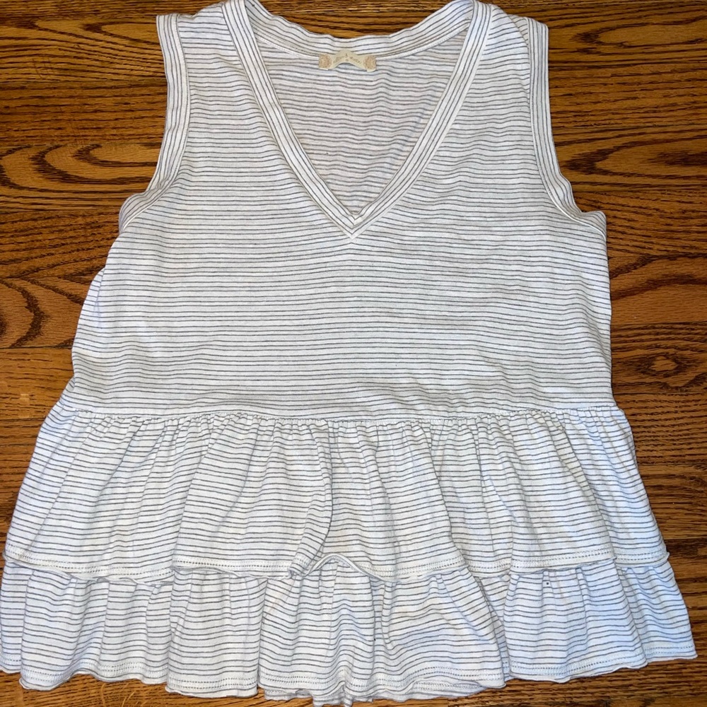 peplum striped baby doll tank